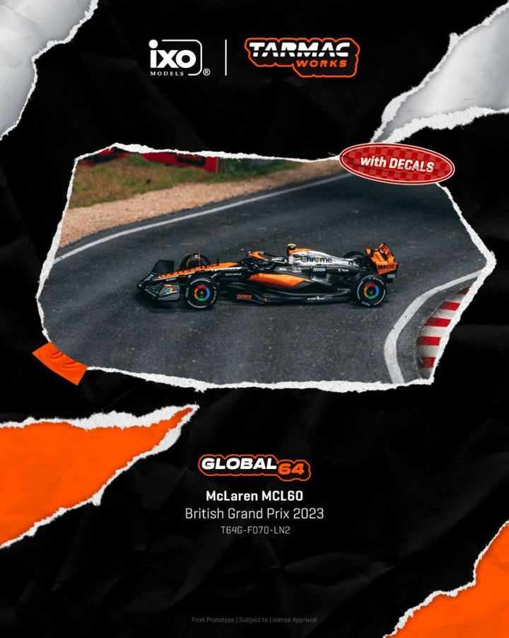 [Preorder] Tarmac Works 1:64 McLaren MCL60 British Grand Prix 2023 Lando Norris T64G-F070-LN2