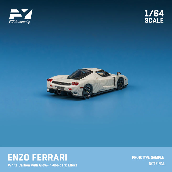 [Preorder] Finclassically 1:64 Enzo Ferrari White Carbon with Glow-in-the-dark Effect