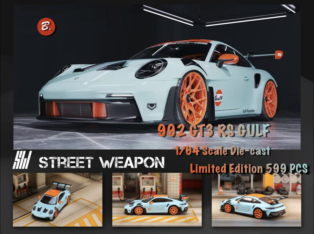 [Preorder] Street Weapon 1:64 992 GT3 RS Gulf (2 Versions)