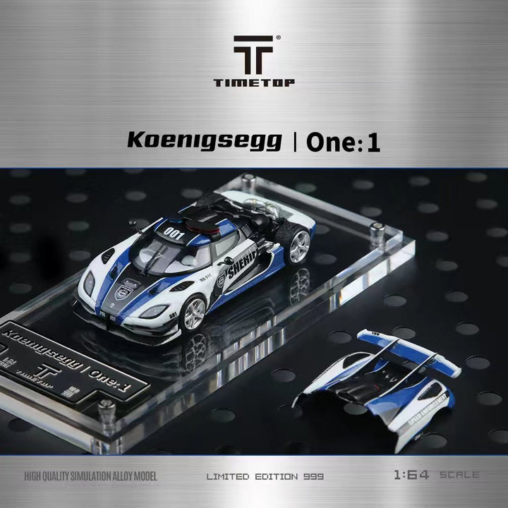 [Preorder] Time Top 1:64 Koenigsegg One:1 Police Livery TT644816
