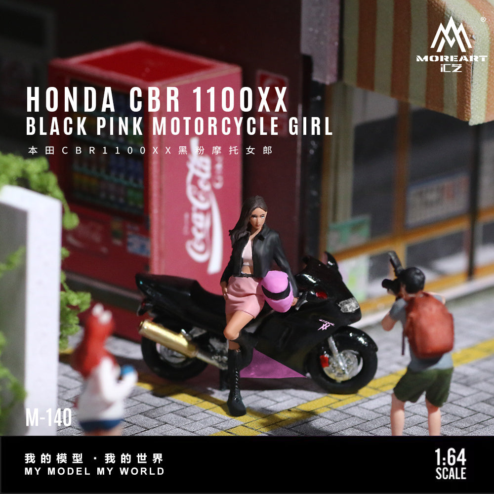 [Preorder] MoreArt 1:64 Honda CBR 1100XX Black Pink Motorcycle Girl MO222140