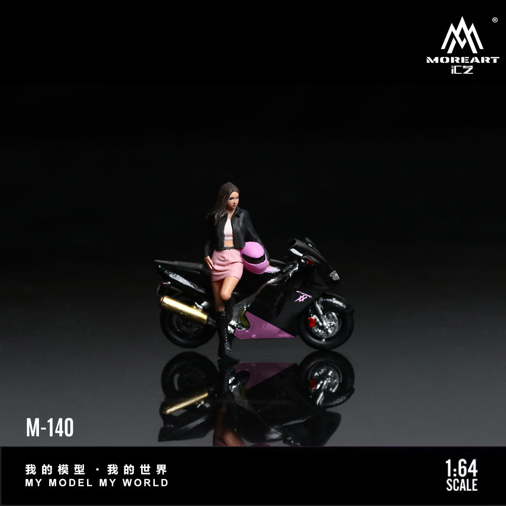 [Preorder] MoreArt 1:64 Honda CBR 1100XX Black Pink Motorcycle Girl MO222140