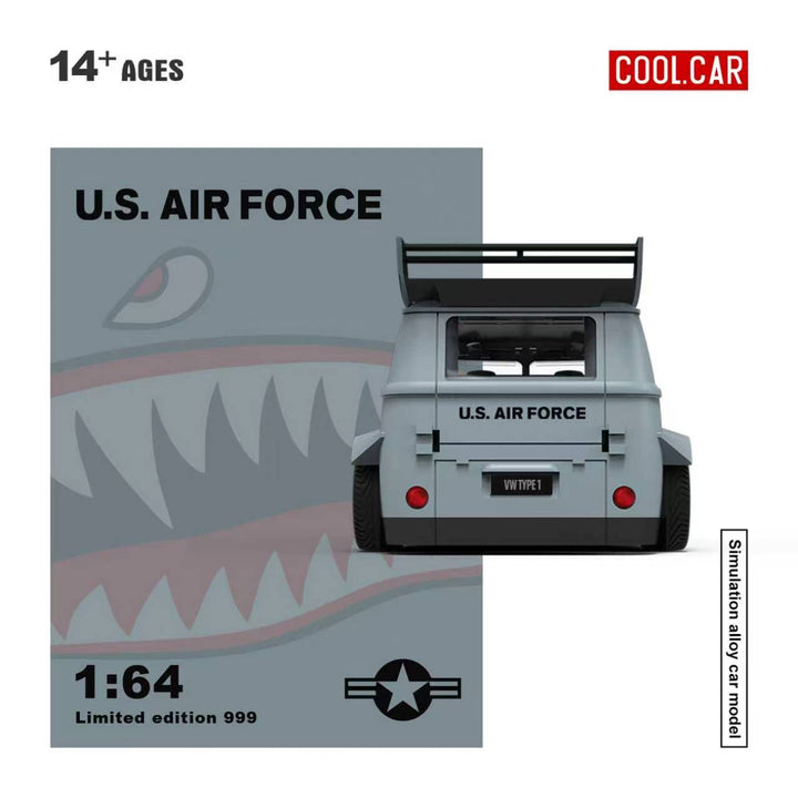 [Preorder] Cool Car 1:64 Volkswagen T1 Grey Shark Mouth Livery CC642959