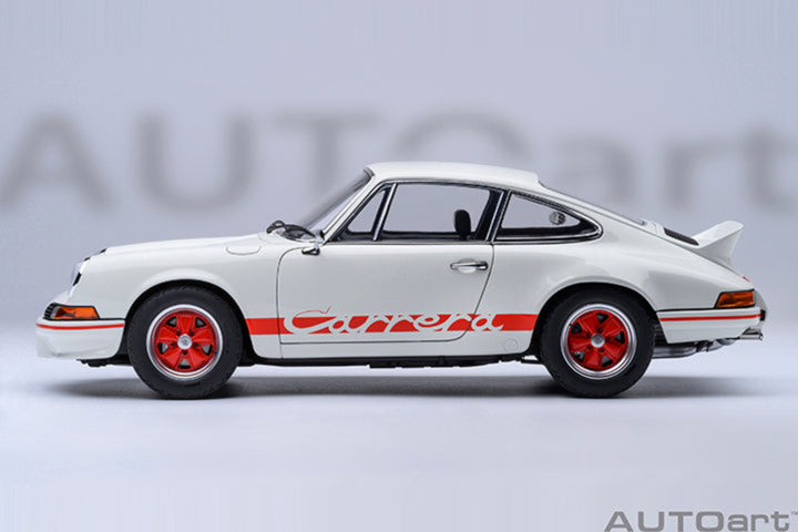 AutoArt 1:18 Porsche 911 Carrera 2.7 RS, GrandPrix White/Red Stripe 78030