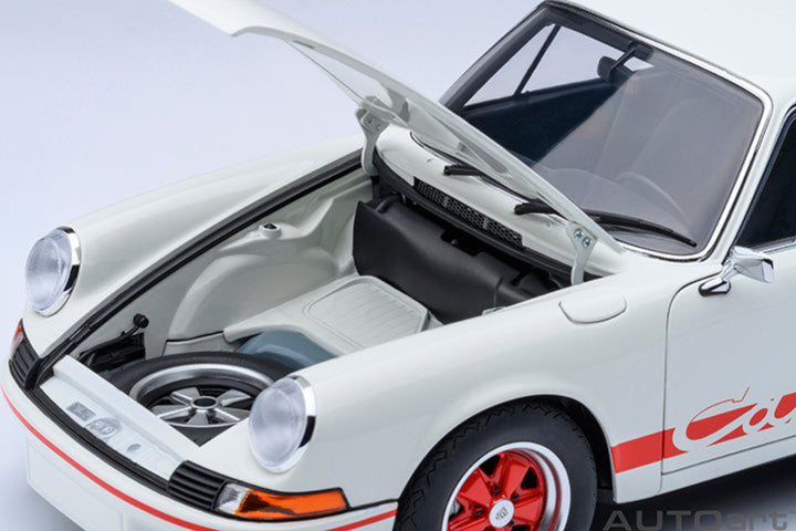 AutoArt 1:18 Porsche 911 Carrera 2.7 RS, GrandPrix White/Red Stripe 78030