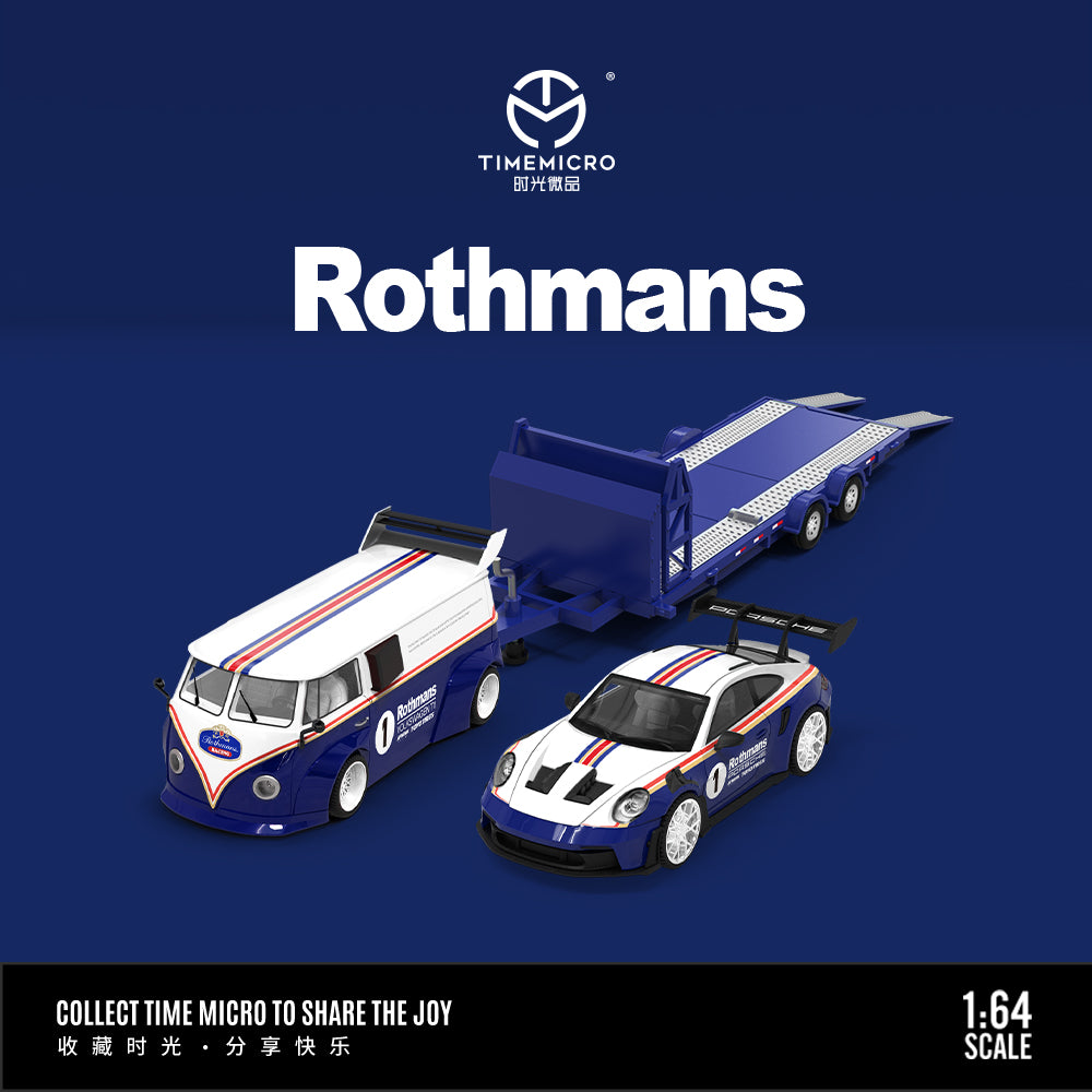 1/64 TIMEMICRO vw T1　992 トレーラー ロスマンズ　セット TimeMicro 1:64 Rothmans T1 / Porsche 992 GT3 Set (5 Variants