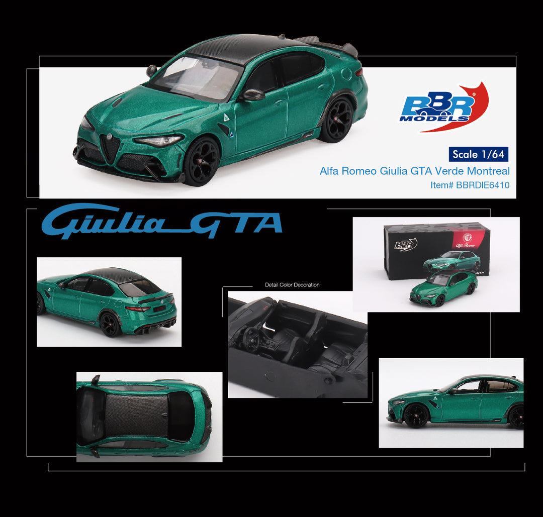 BBR Models 1:64 Alfa Romeo Giulia GTA Verde Montreal BBRDIE6410