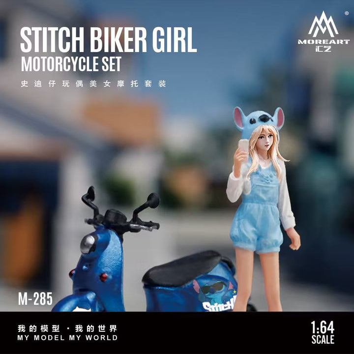 [Preorder] MoreArt 1:64 STITCH BIKER GIRL MOTORCYCLE SET MO222285