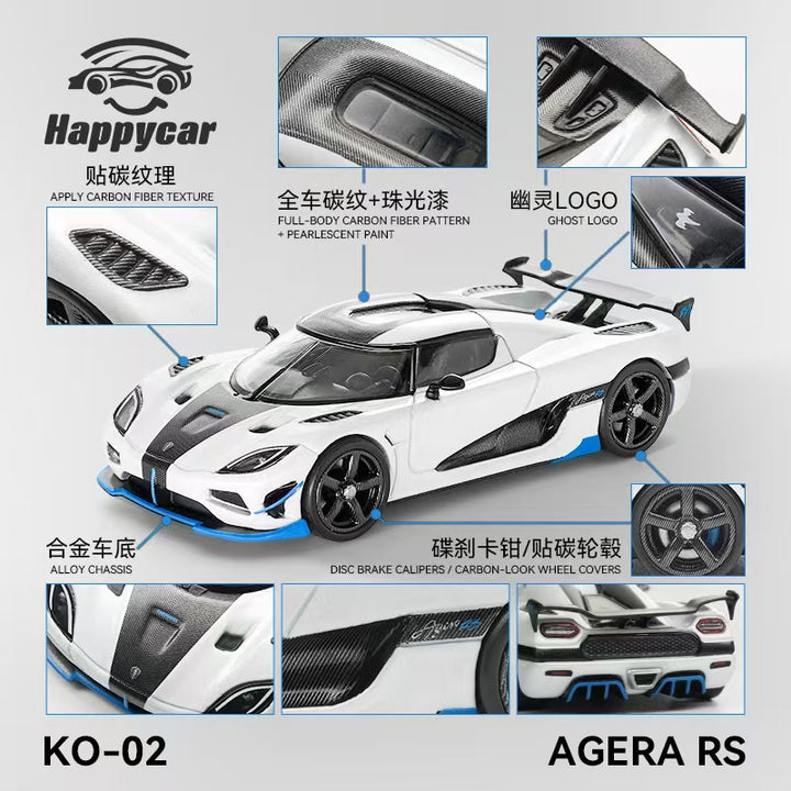 [Preorder] HappyCar 1:64 Koenigsegg Agera RS (2 Variants)