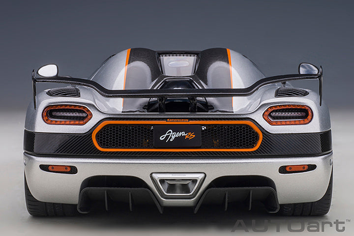 AUTOart 1:18 KOENIGSEGG AGERA RS (MOON SILVER/CARBON BLACK/ORANGE ACCENTS)