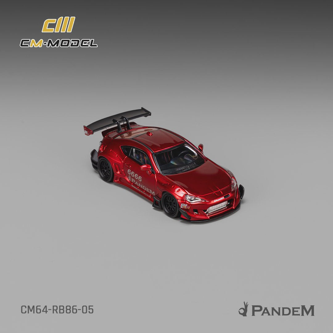 [Preorder] CM Model 1:64 Toyota GT86 Pandem Widebody V3.5 Metallic red CM64-RB86-05