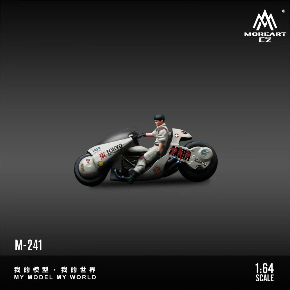 Preorder] MoreArt 1:64 AKIRA RESIN MOTORCYCLE TITANIUM WHITE FADED