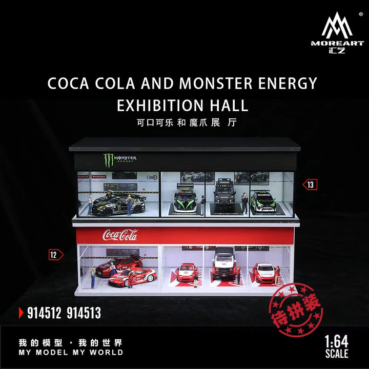 [Preorder] MoreArt 1:64 COCA COLA AND MONSTER ENERGY EXHIBITION HALL (2 Versions) MO914512/MO914513