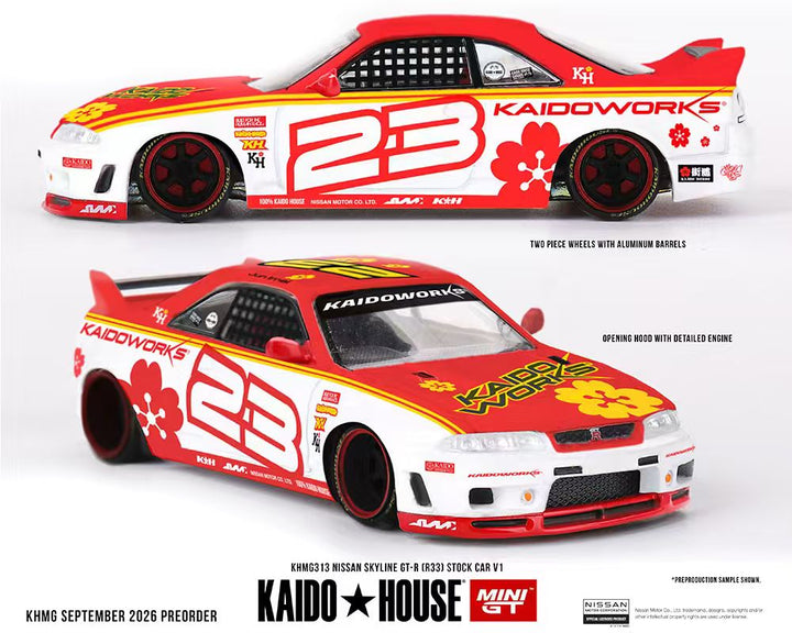 [Preorder] Kaido House x Mini GT 1:64 Nissan Skyline GT-R (R33) Kaido Stock Car V1 KHMG313