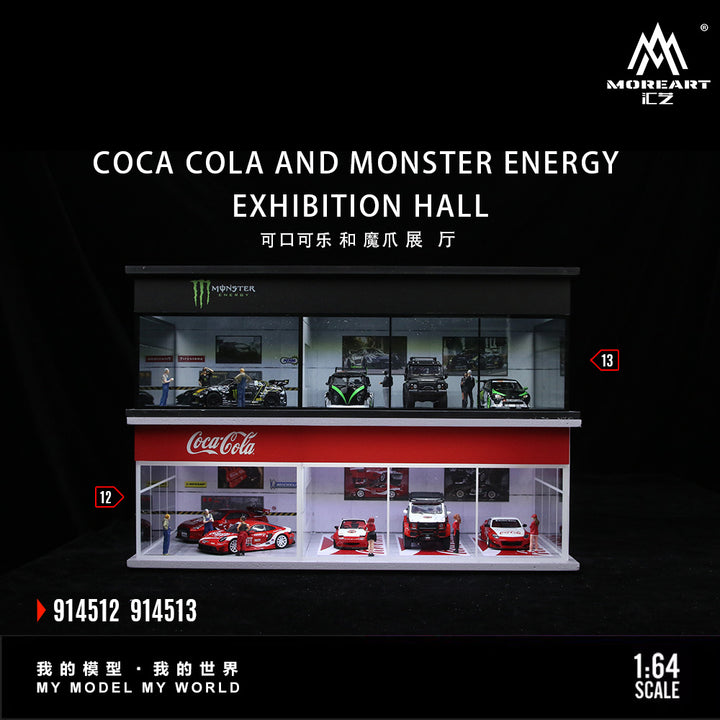 [Preorder] MoreArt 1:64 COCA COLA AND MONSTER ENERGY EXHIBITION HALL (2 Versions) MO914512/MO914513