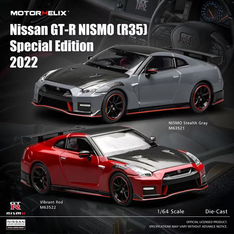 MOTORHELIX 1:64 Nissan GT-R NISMO (R35) Special Edition 2022 (2 Colours)