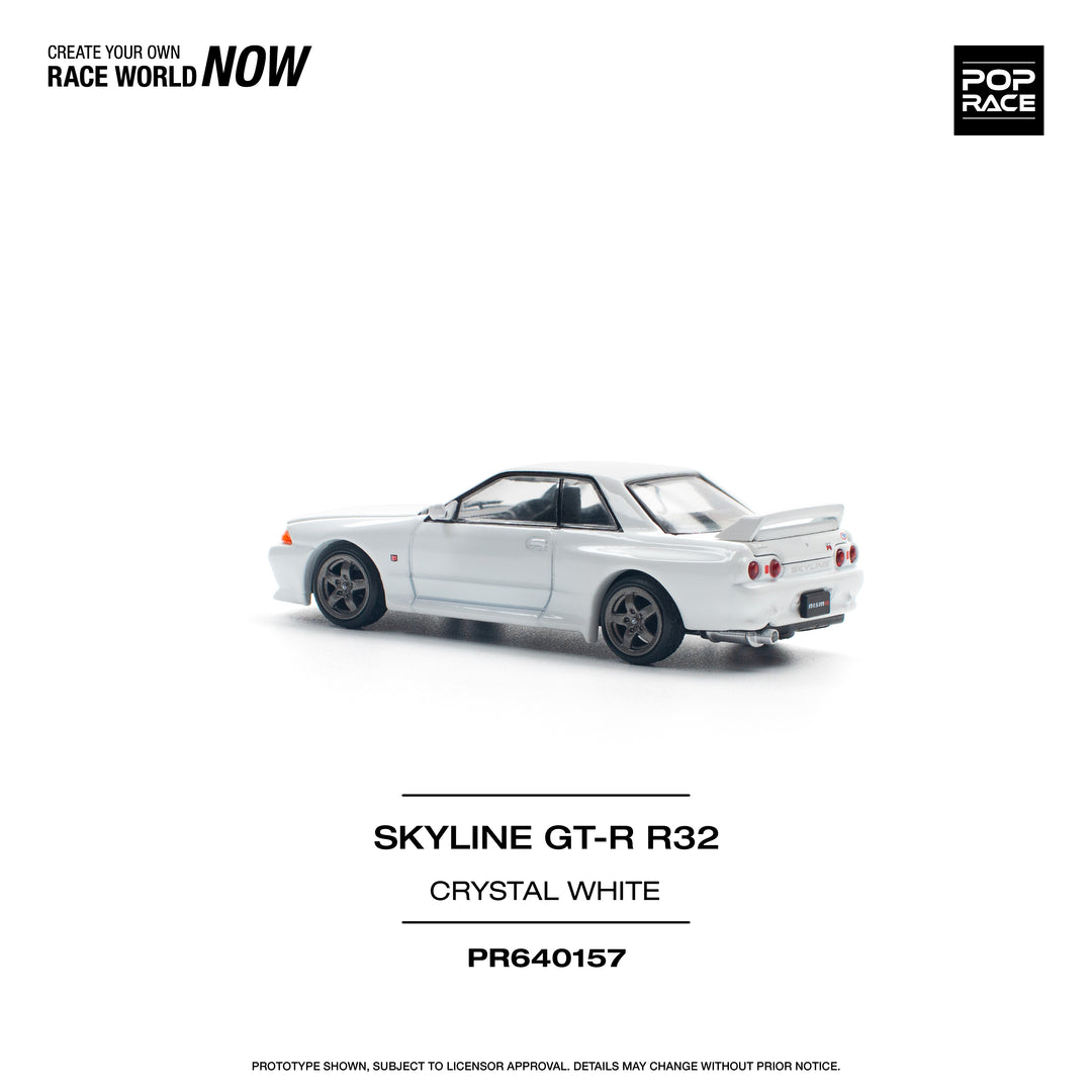 [Preorder] POPRACE 1:64 NISSAN SKYLINE GT-R R32 CRYSTAL WHITE