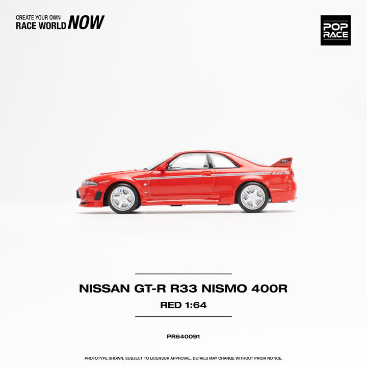 POPRACE 1:64 NISSAN GT-R R33 NISMO 400R - SUPER CLEAR RED PR640091