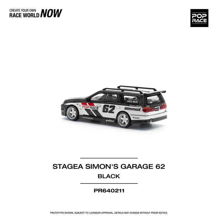 [Preorder] POPRACE 1:64 NISSAN STAGEA SIM0N'S GARAGE #62 - BLACK