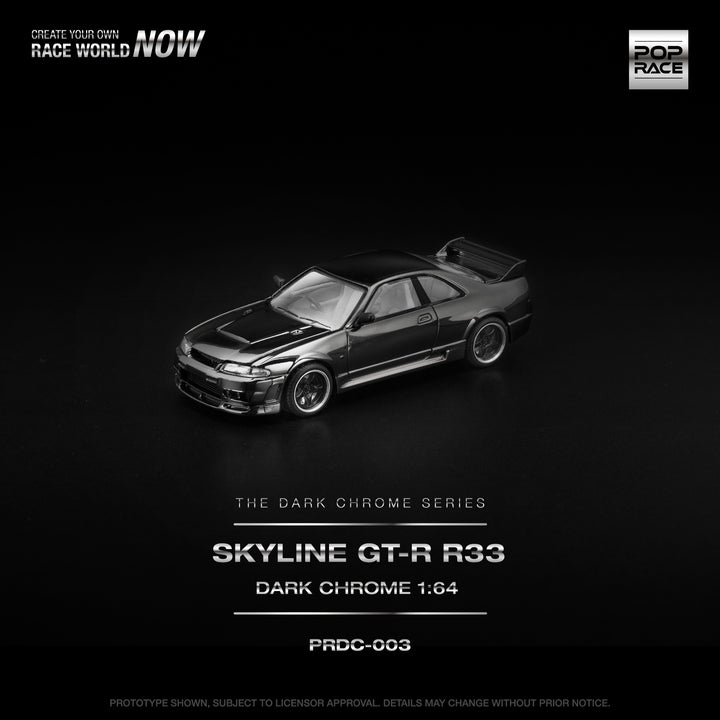[Preorder] POPRACE 1:64 R33 GT-R Dark Chrome PRDC003
