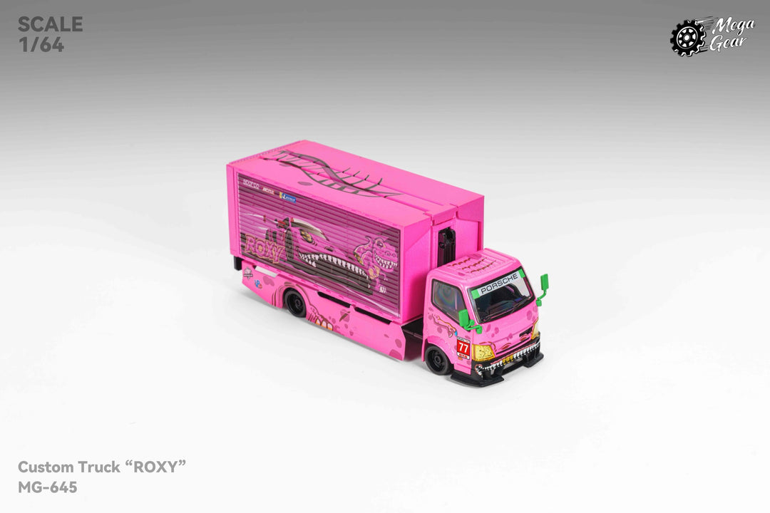 [Preorder] Mega Gear 1:64 Custom Box Truck - Green / Pink Dino (2 Versions)
