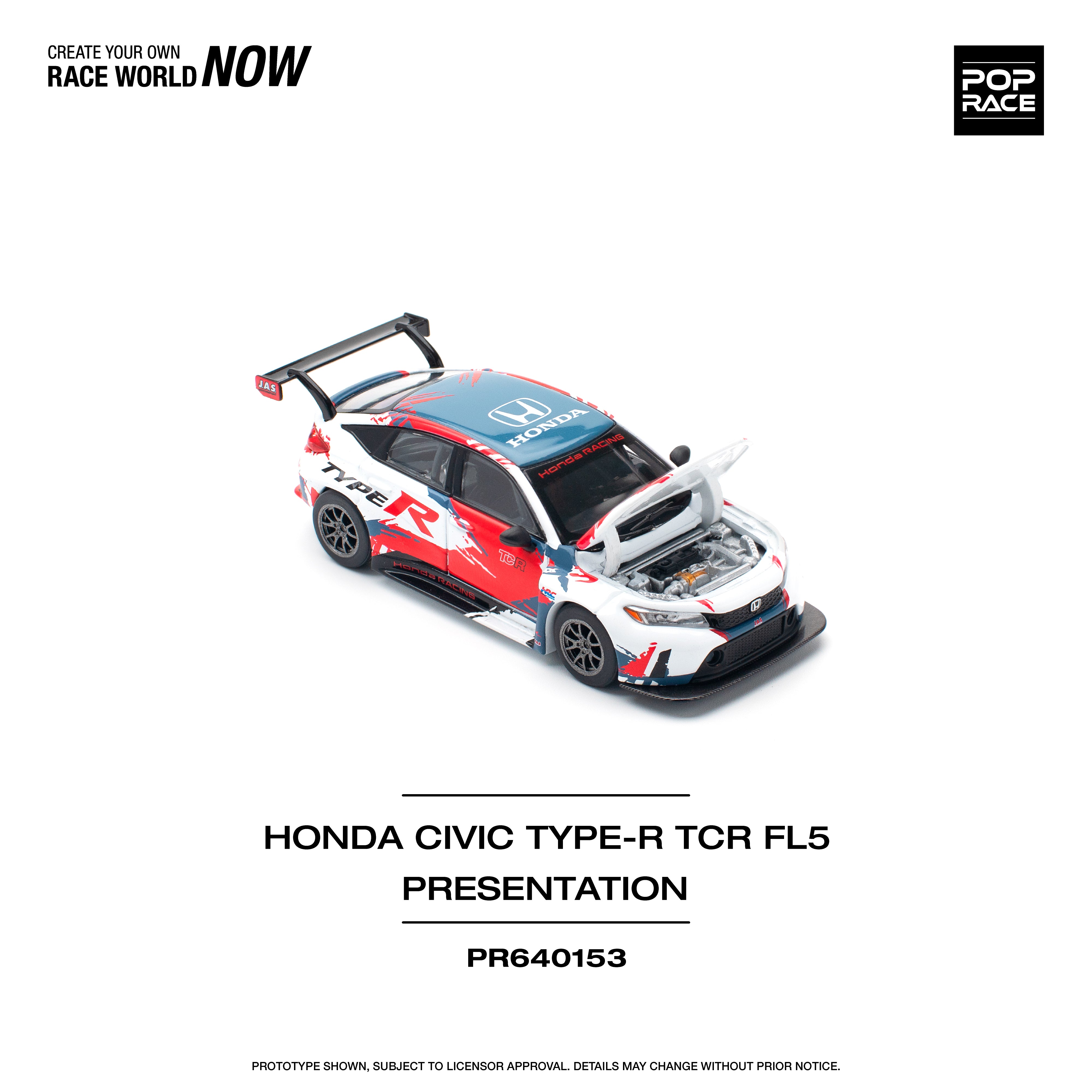 POPRACE 1:64 HONDA CIVIC TYPE-R (FL5) TCR - PRESENTATION PR640153