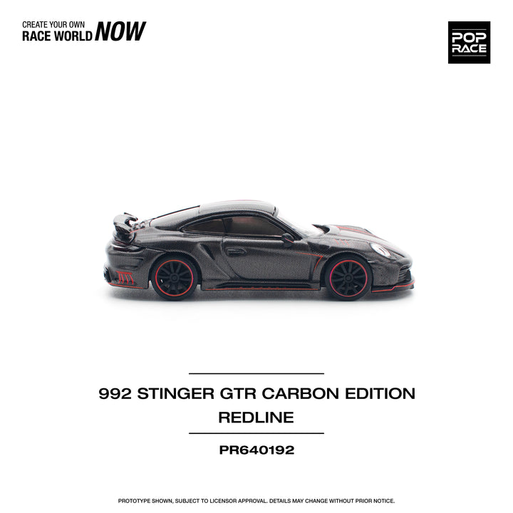 [Preorder] POPRACE 1:64 Porsche 992 STINGER GTR CARBON - REDLINE