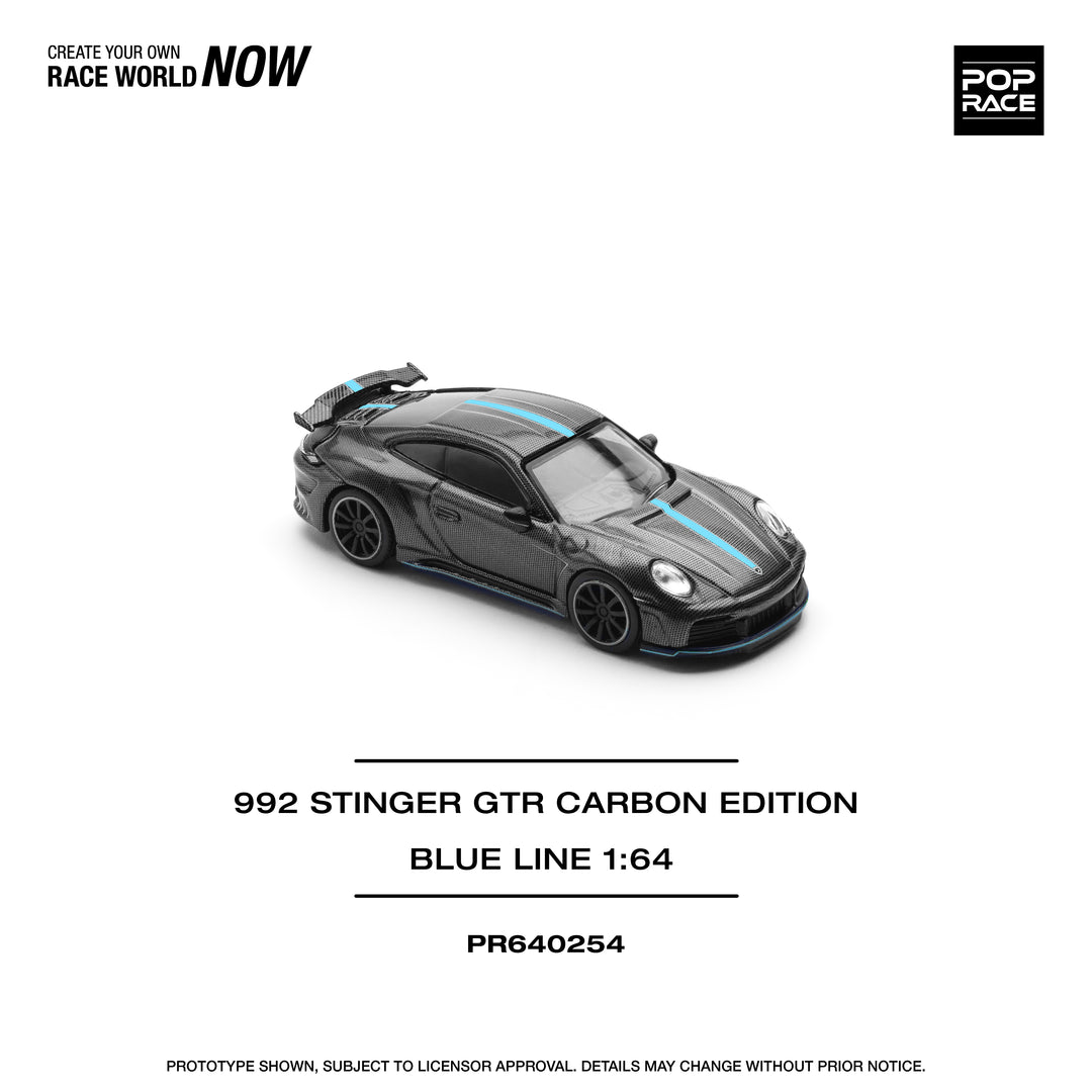 [Preorder] POPRACE 1:64 992 STINGER GTR CARBON EDITION (BLUE LINE) PR640254