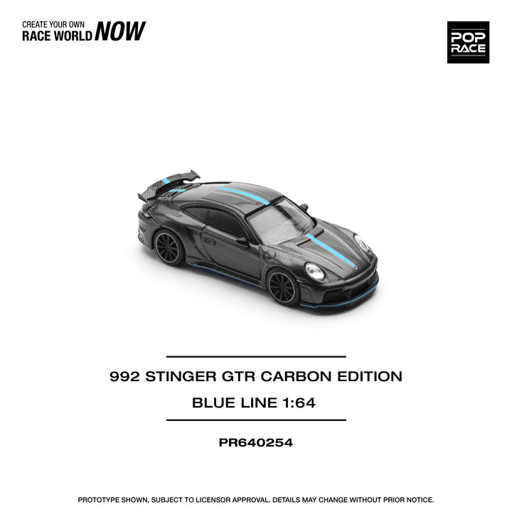 [Preorder] POPRACE 1:64 992 STINGER GTR CARBON EDITION (BLUE LINE) PR640254