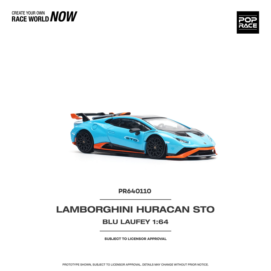 [Preorder] POPRACE 1:64 LAMBORGHINI HURACÁN STO BLU LAUFEY/ARANCIO XANTO