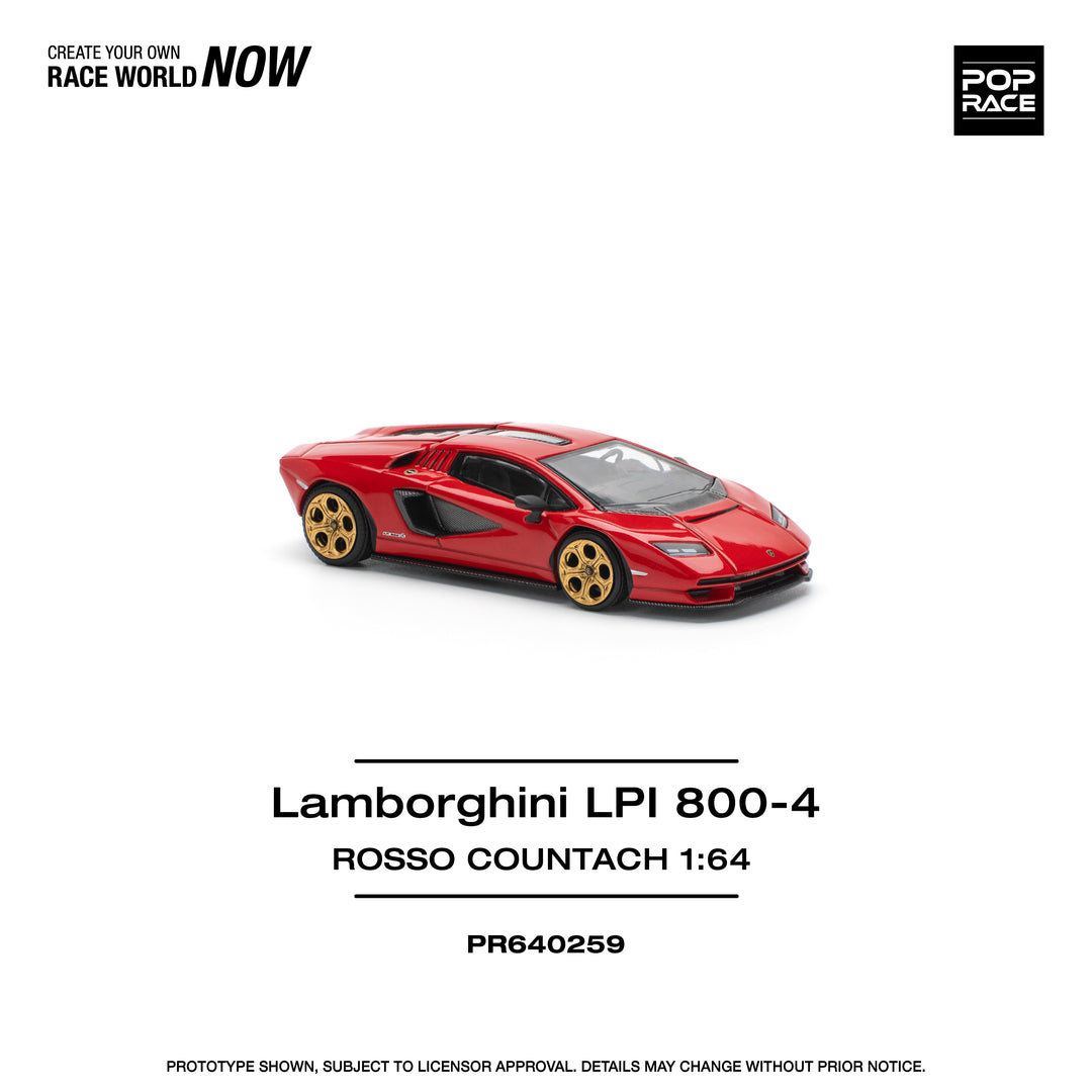 [Preorder] POPRACE 1:64 Lamborghini Countach LPI:800 - Rosso PR640259