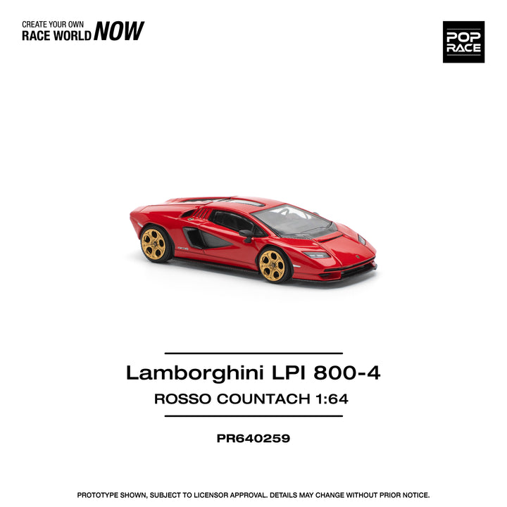 [Preorder] POPRACE 1:64 Lamborghini Countach LPI:800 - Rosso PR640259