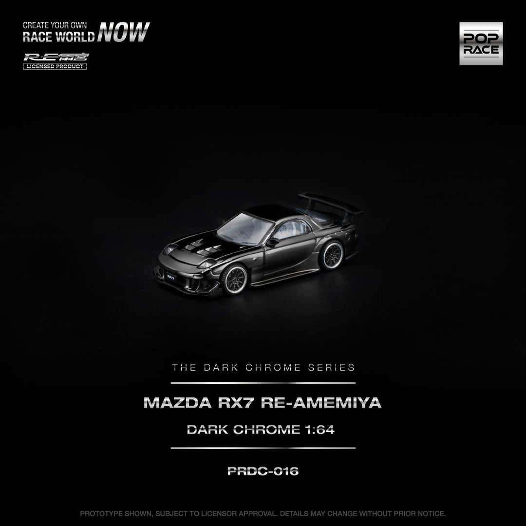 [Preorder] POPRACE 1:64 MAZDA RX-7 RE-AMEMIYA DARK CHROME PRDC016