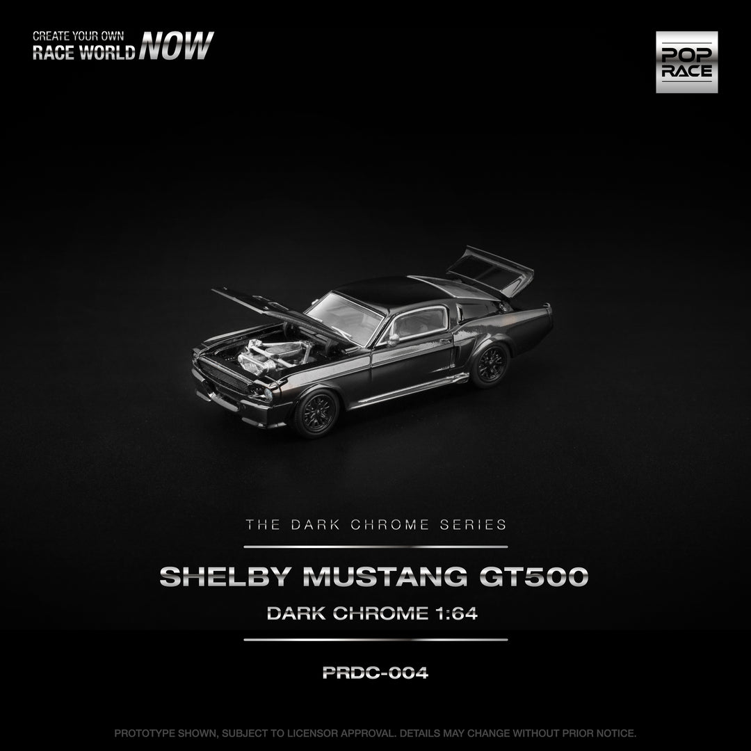 [Preorder] POPRACE 1:64 Shelby Mustang GT500 Dark Chrome PRDC004