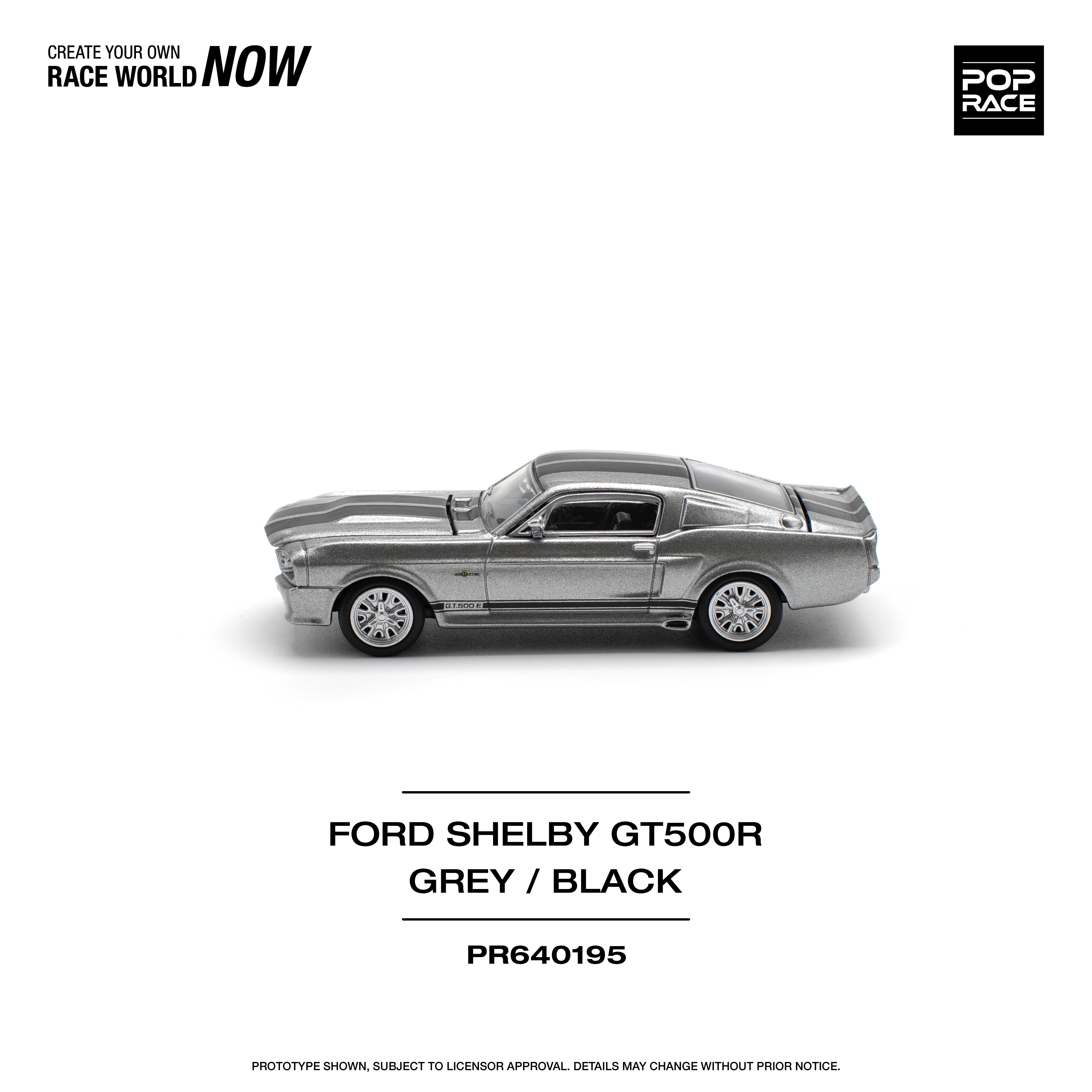 POPRACE 1:64 1967 SHELBY MUSTANG GT500 GREY/BLACK PR640195