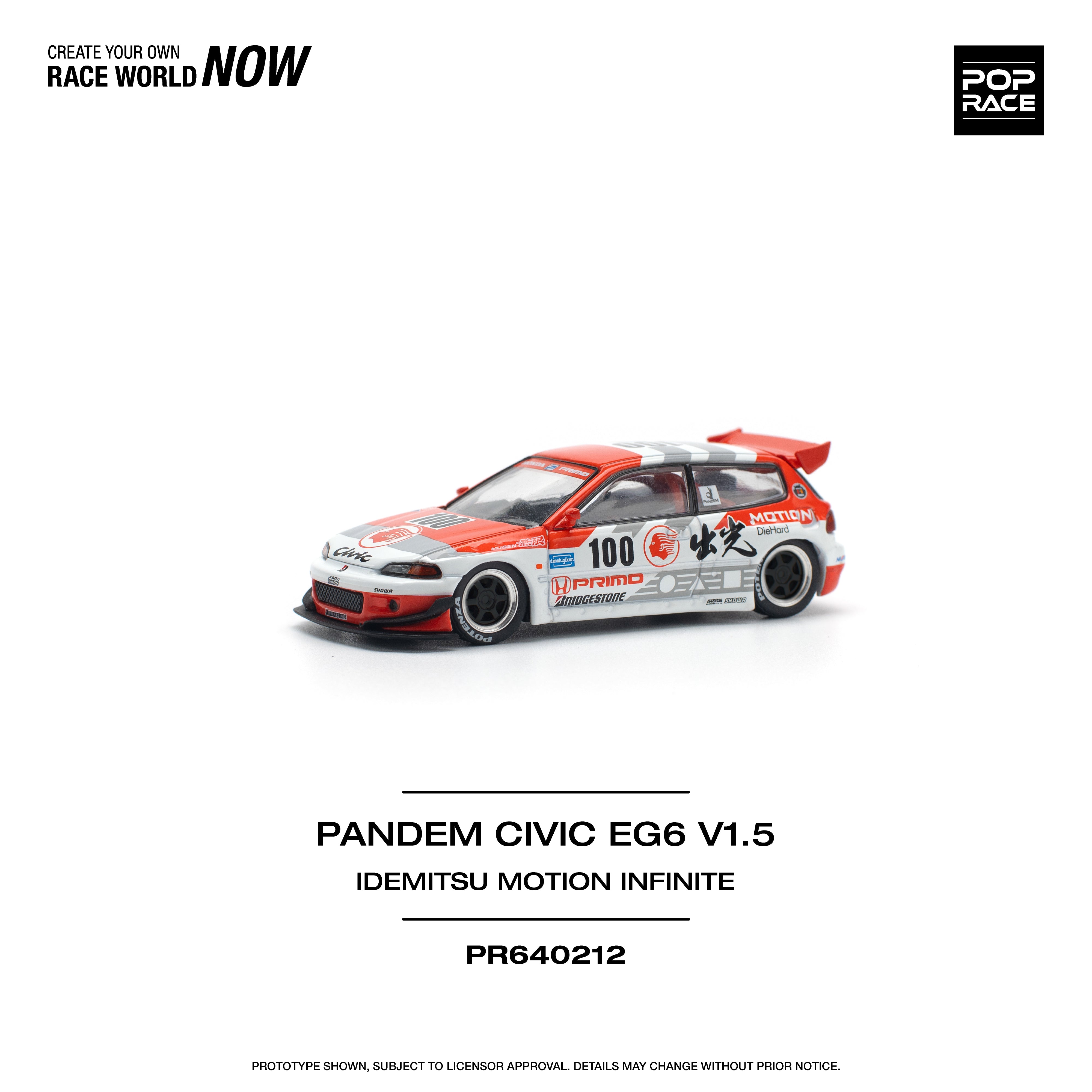 POPRACE 1:64 PANDEM CIVIC EG6 v1.5 IDEMITSU MOTION INFINITE