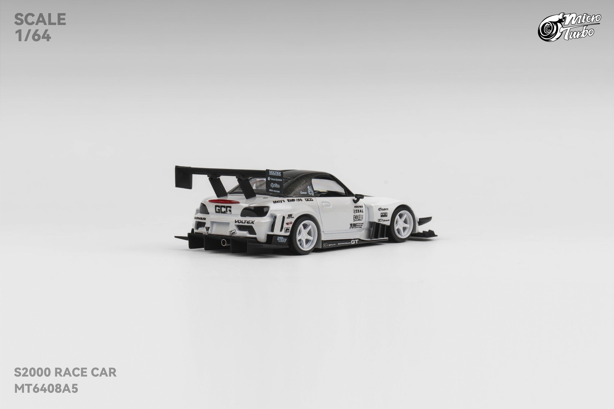 Microturbo 1:64 Custom Honda S2000 - Metallic White MT6408A5