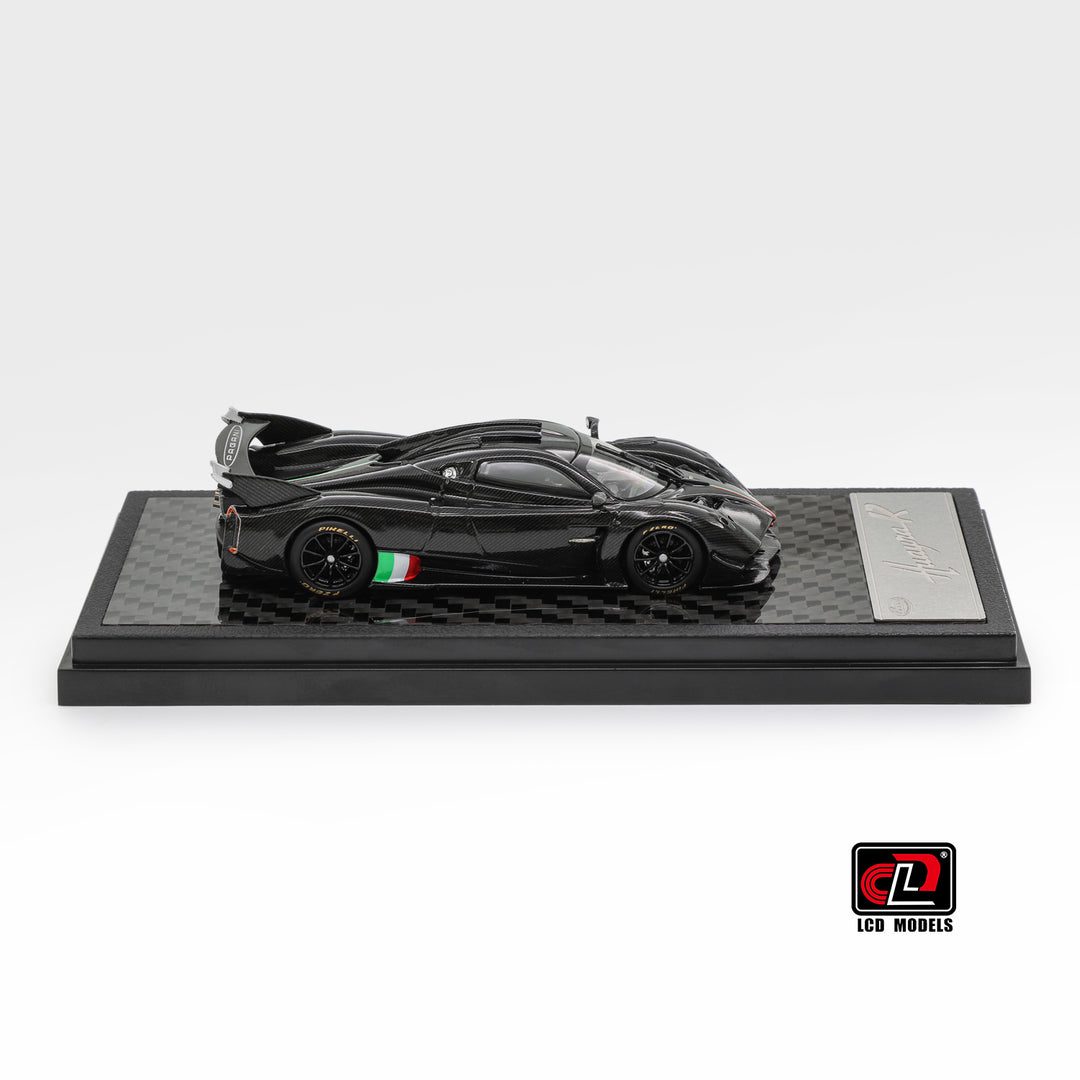 [Preorder] LCD 1:64 Pagani Huayra R Carbon Black with Italian flag LCD64028-CBI