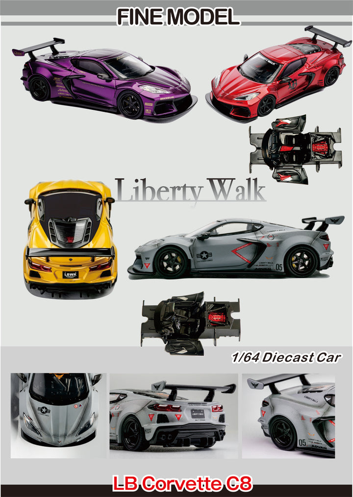 [Preorder] Fine Model 1:64 LB Chevrolet Corvette C8 (4 Colours)