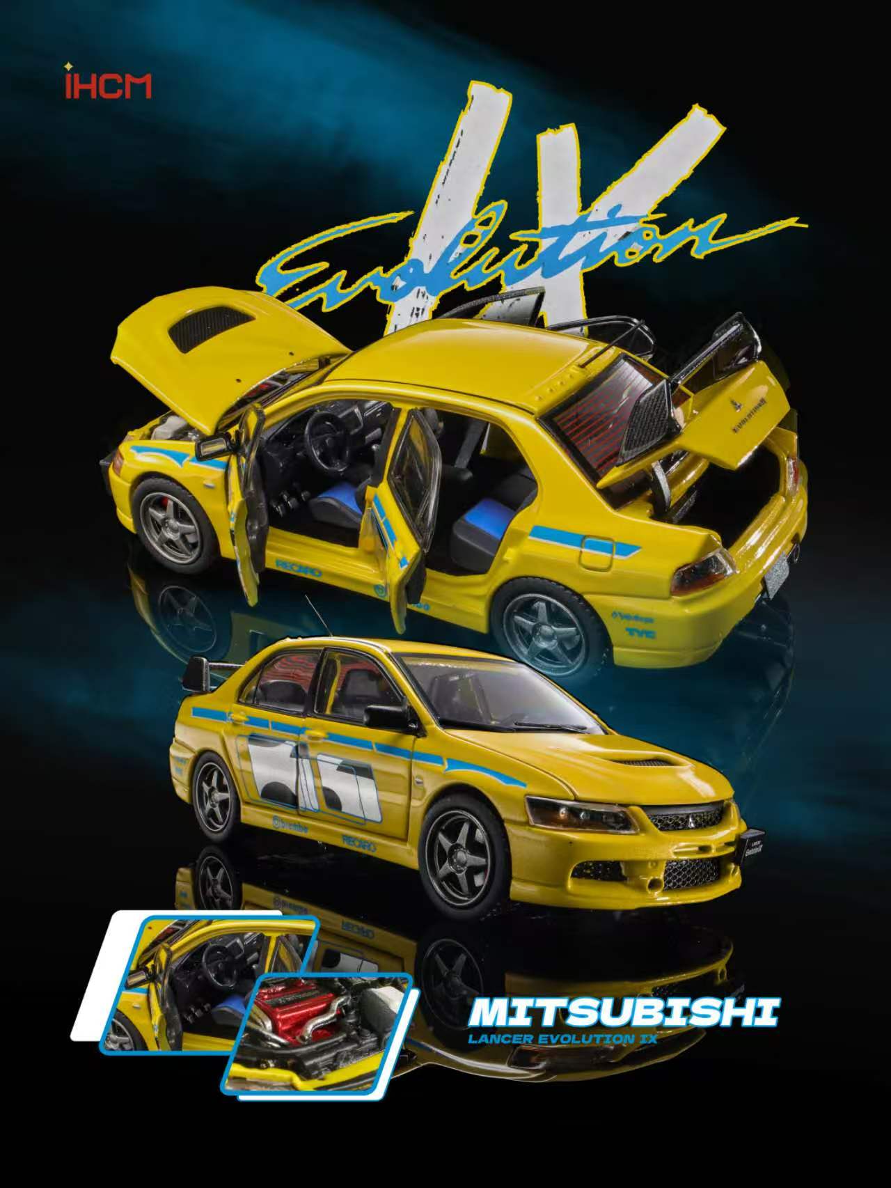Preorder] IHCM 1:64 MITSUBISHI LANCER EVIUTION IX GSR Yellow