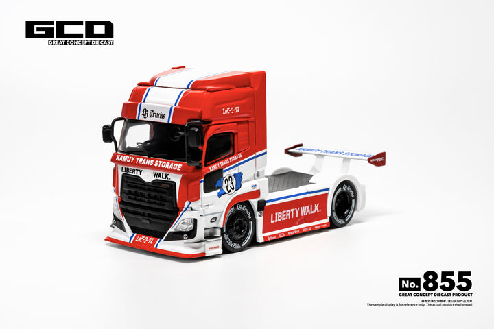 [Preorder] GCD 1:64 LB-Trucks UD Quon Head-Red/White (RHD) KS-099-855