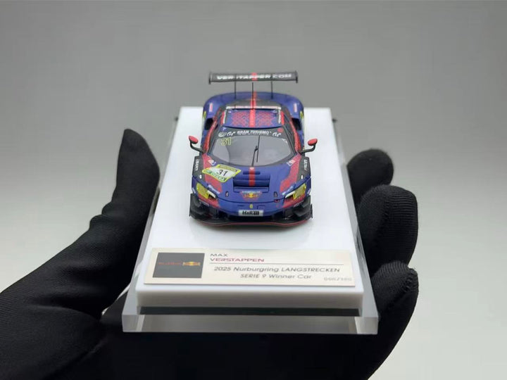 [Preorder] TRON 1:64 Supercar 296GT3 Verstappen Livery 2025 Nurburgring LANGSTRECKEN SERIE 9 Winner Car