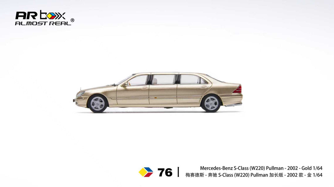 [Preorder] AR Box 1:64 Mercedes-Benz S-Class Pullman - 2002 - Gold 620412001
