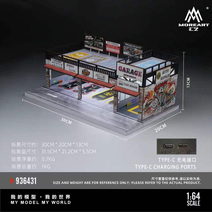 [Preorder] MoreArt 1:64 AMERICAN-STYLE CAR REPAIR SHOP MO936431