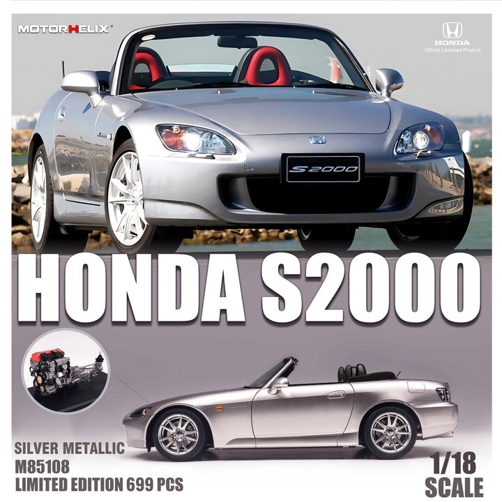 [Preorder] MOTORHELIX 1:18 Honda S2000 (AP2) - Silver