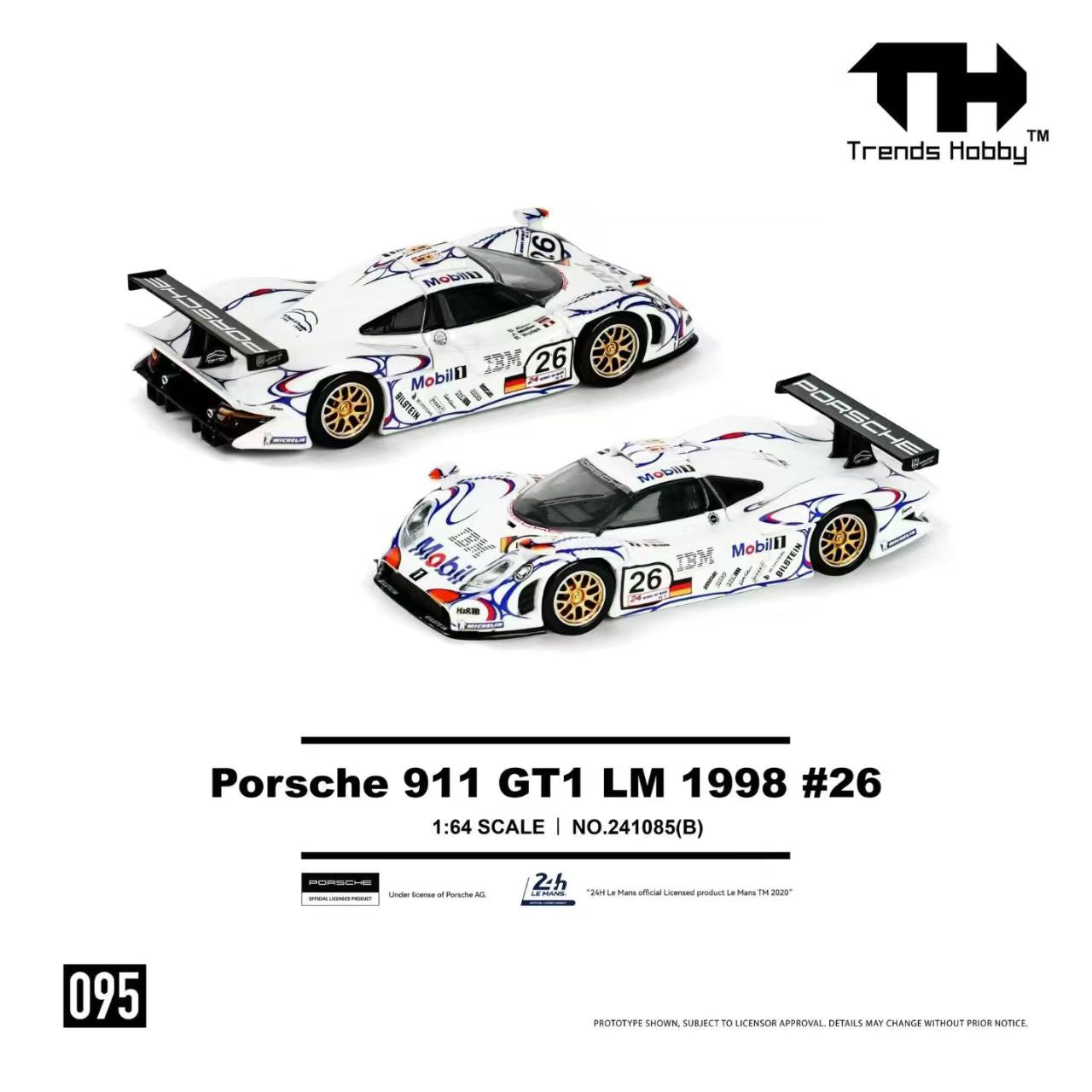 Preorder] Trends Hobby 1:64 Porsche 911 GT1 LM 1988 #26 - Champion