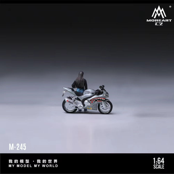 [Preorder] MoreArt 1:64 Shark Mouth Painted Leather Female Rider MO222245