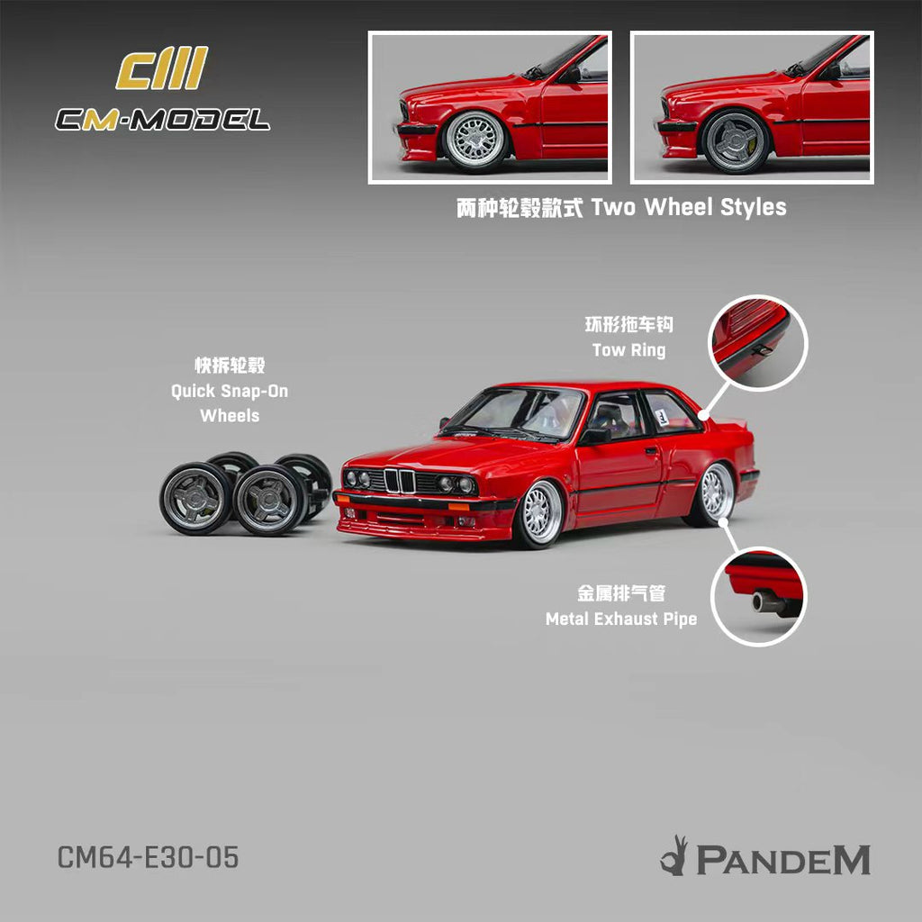 Preorder] CM Model 1:64 Pandem BMW M3 E30 Bright Red CM64-E30-05