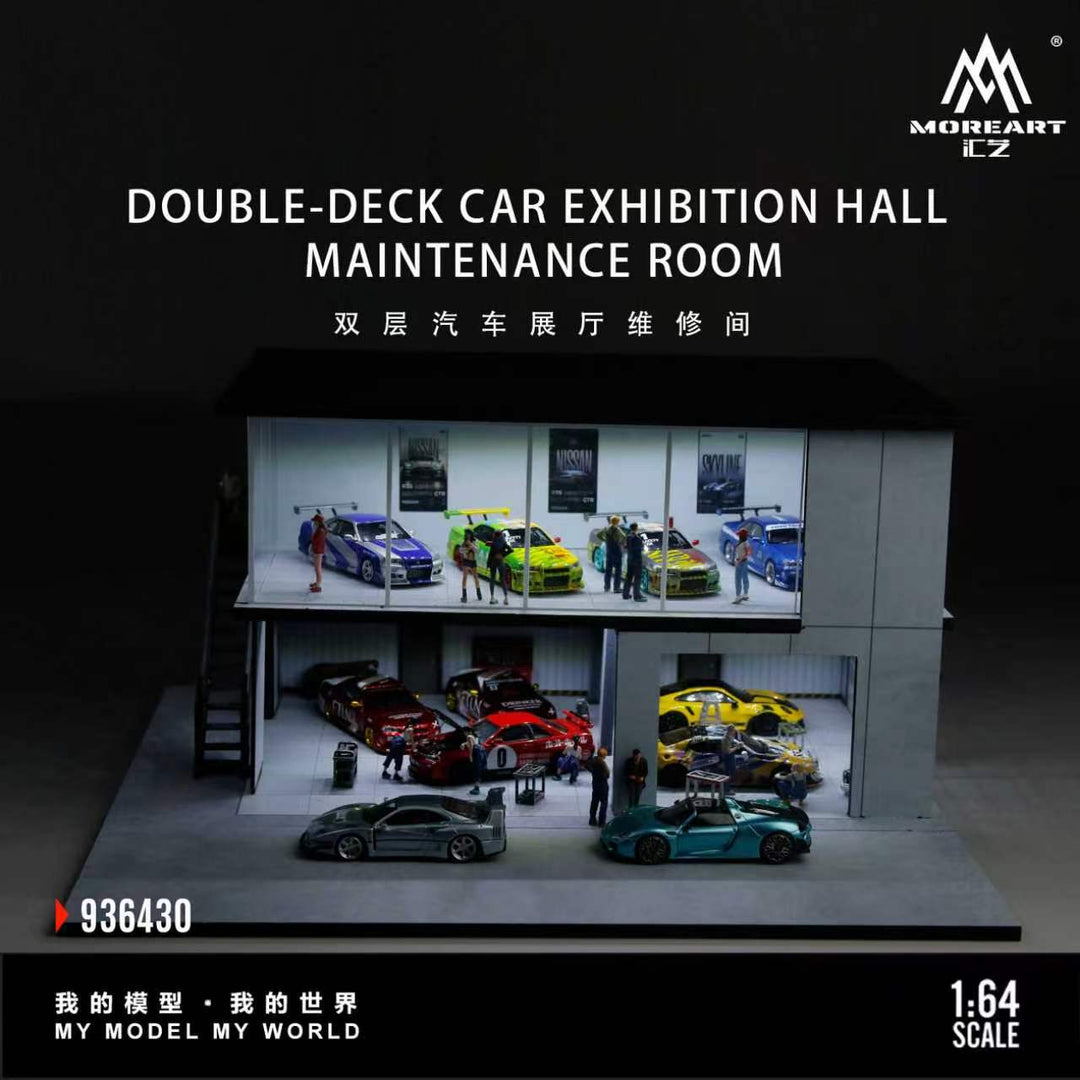 [Preorder] MoreArt 1:64 DOUBLE-DECK CAR EXHIBITION HALL MAINTENANCE ROOM MO936430