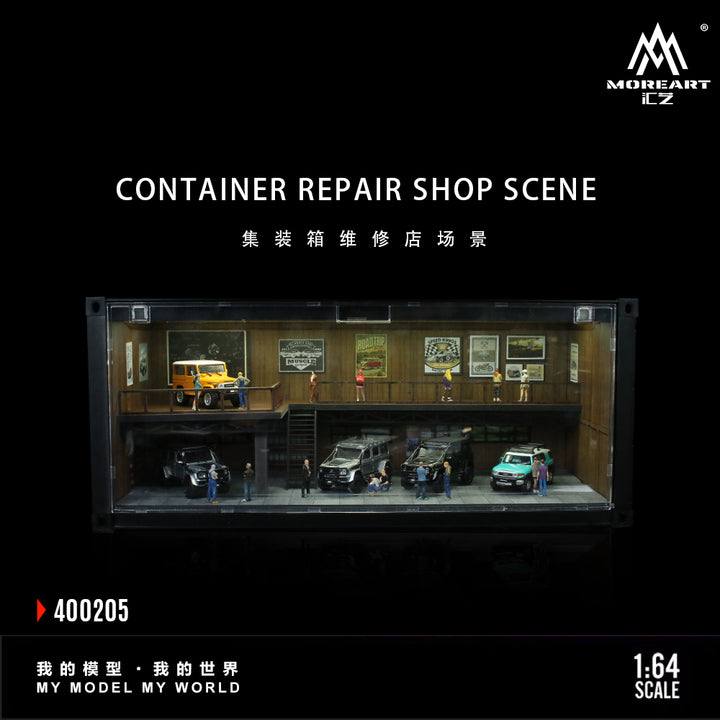 [Preorder] MoreArt 1:64 CONTAINER REPAIR SHOP SCENE MO400205